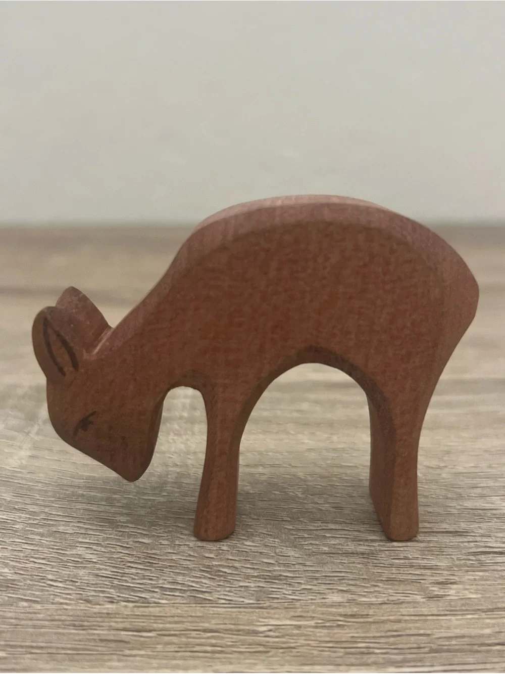 Set of 5 German Ostheimer Wooden Toy Woodland Animals Skunk Raccoon Deer Fox Cat